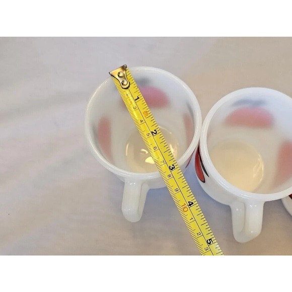 Anchor Hocking Fire King Apple Super Fruit Mug Milk Glass Glassware USA 3.5in x3 - Picture 14 of 16